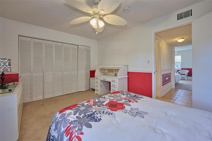 Guest bedroom has large closet