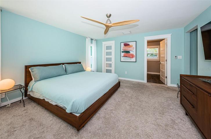 The primary bedroom is spacious with two walk in closets and an en-suite bathroom.