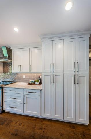 Pull out shelves in the pantry.