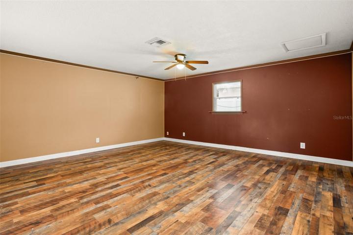 The garage was converted into a Game/Entertainment Room.