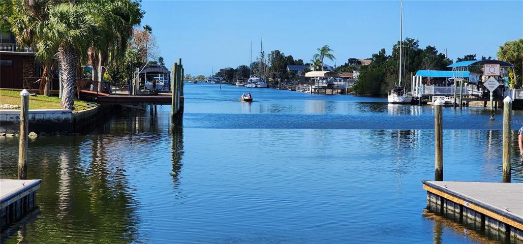 Public boat ramp & view of the channel that leads to the gulf