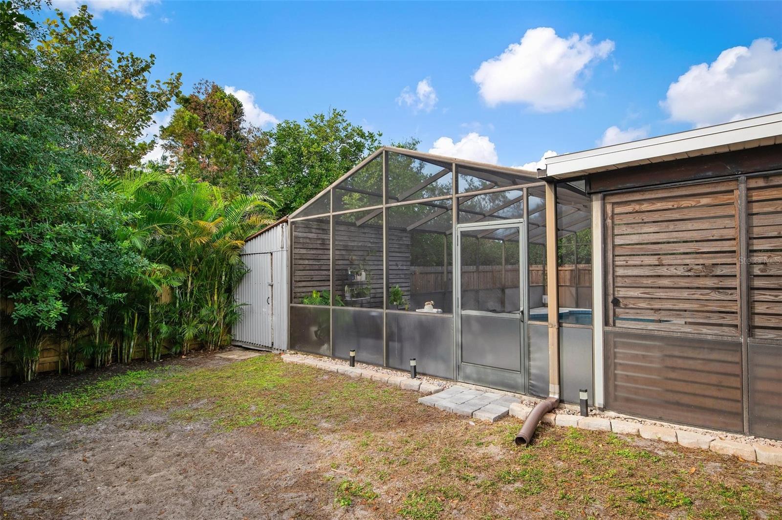 left side yard and shed