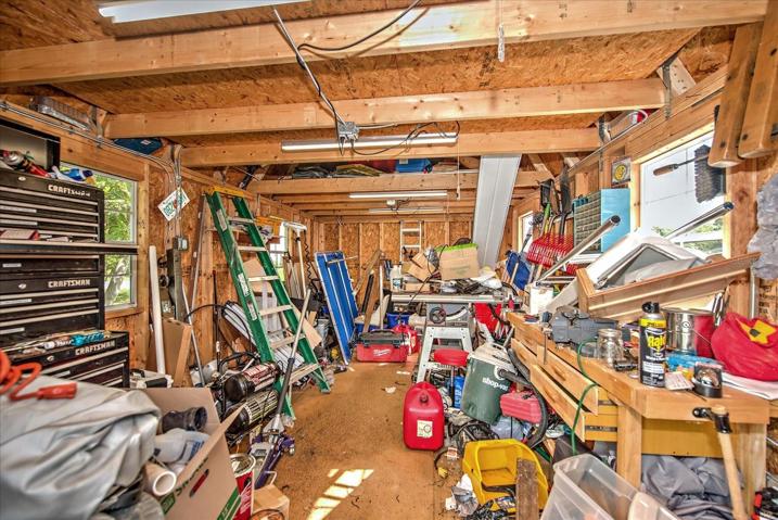 Inside the Shed, which has Attic Space.