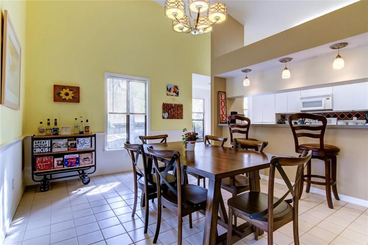 Breakfast bar into kitchen