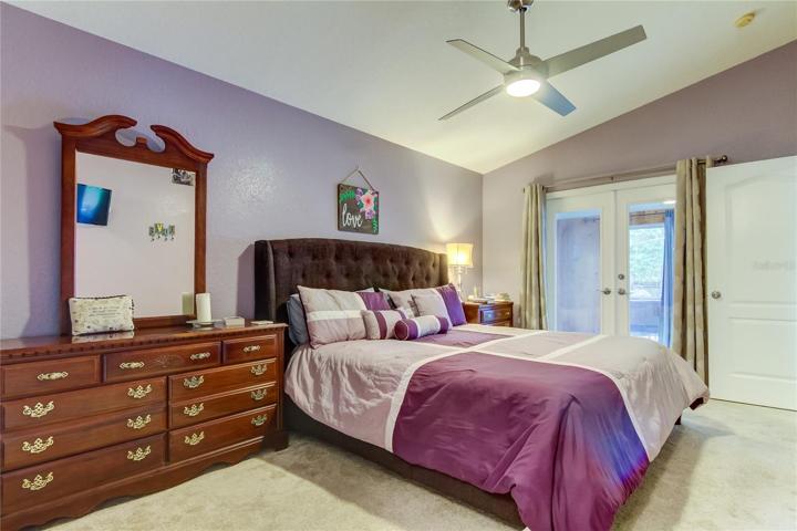 large room with vaulted ceilings