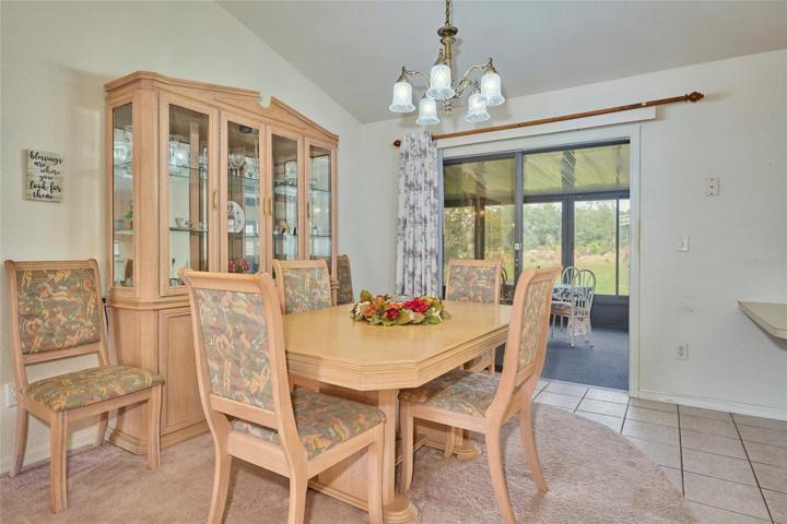 Dining area.  Sliders lead out to patio