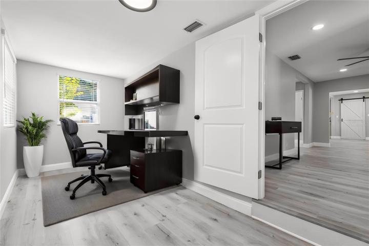 Bedroom Virtually Staged as Home Office