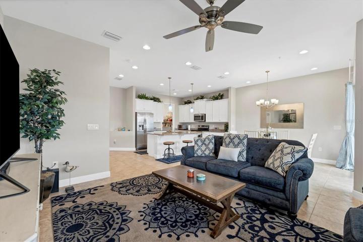 Open concept Living-Dining & Kitchen areas