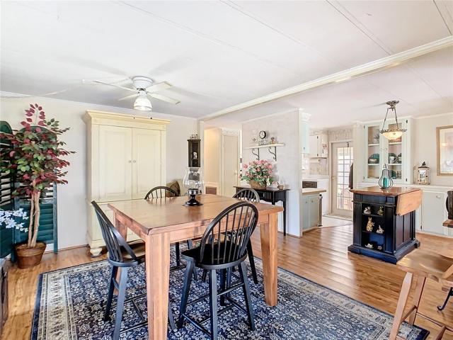 Dining room and view into the kitchen