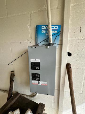 Backyard Storage Shed Electrical panel