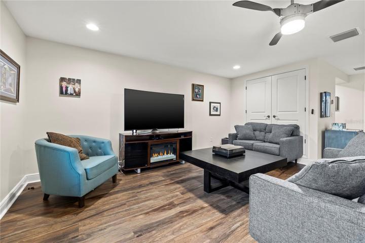 Upstairs bonus room, media room or game room