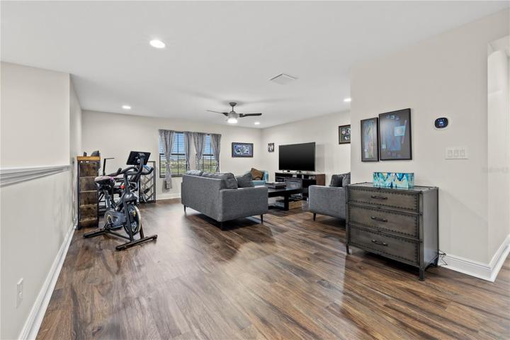 Upstairs bonus room, media room or game room