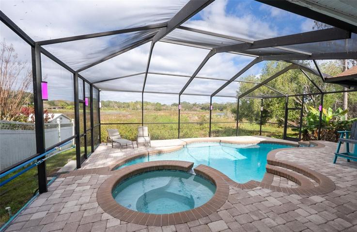 Pool/spa overlooking Lake