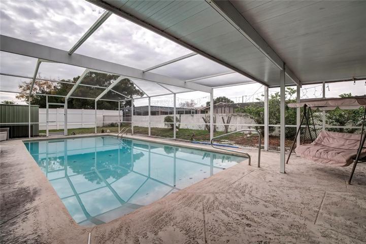 covered area of pool