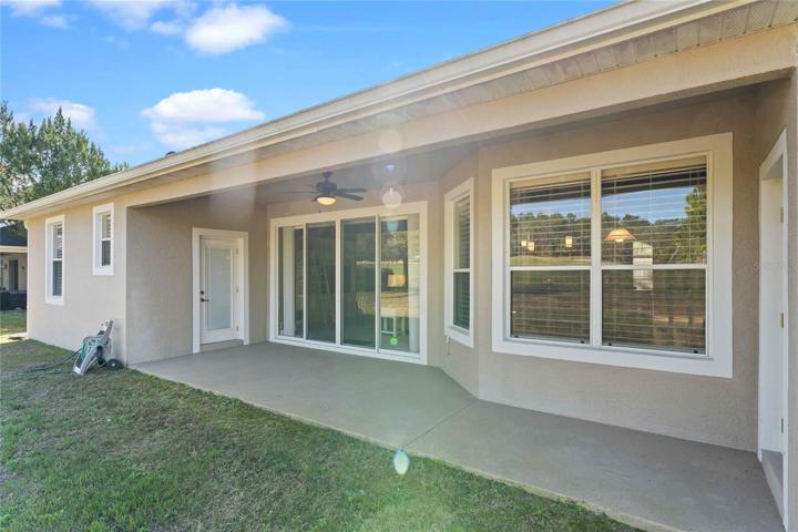 Back patio overlooks the golf course