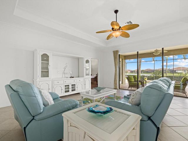 Living Room with large stackable sliders to the Lanai