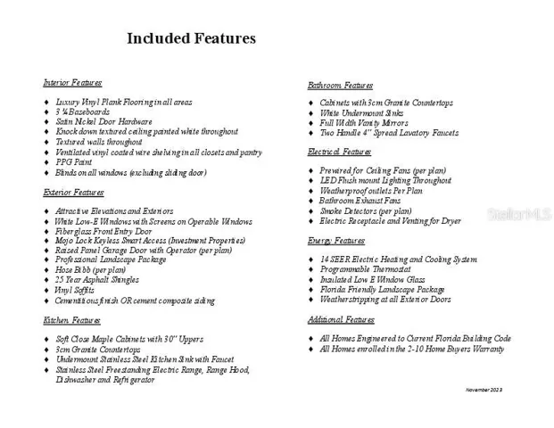 Included Features