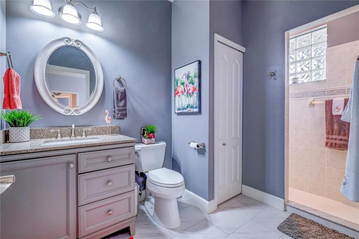 Ensuite bathroom of 3rd bedroom with huge shower!