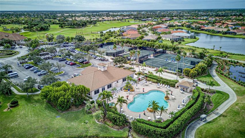 Fitness center, community pool, tennis and pickleball courts.
