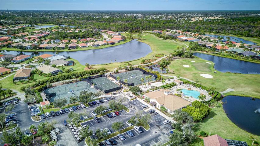 Community pool, tennis and pickleball courts. Fitness center.