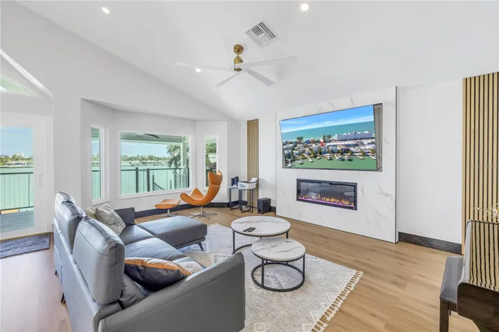 Family Room w/ Vaulted Ceiling