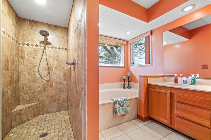 Separate shower and tub