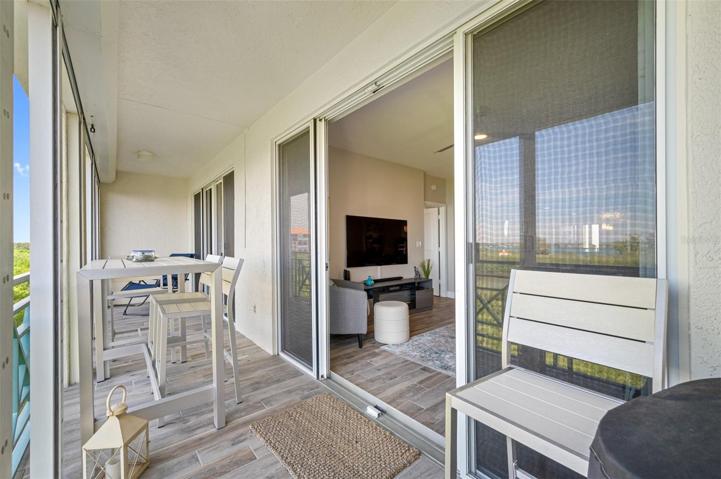 Plank Tiled Balcony runs the length of the unit!