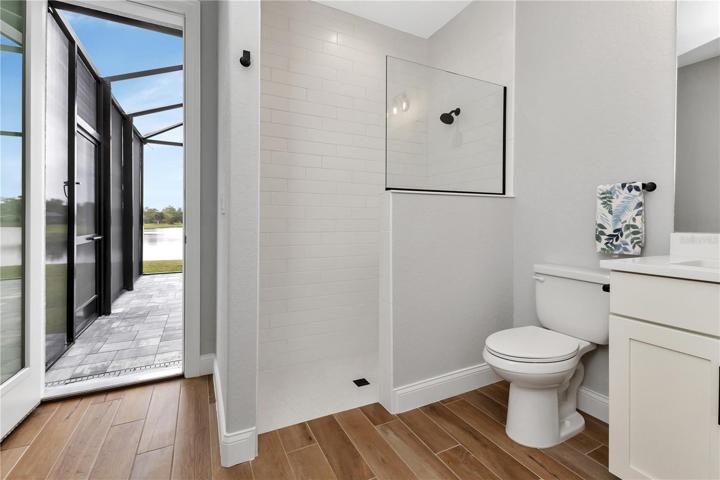 Full bathroom#3 with door to pool/lanai