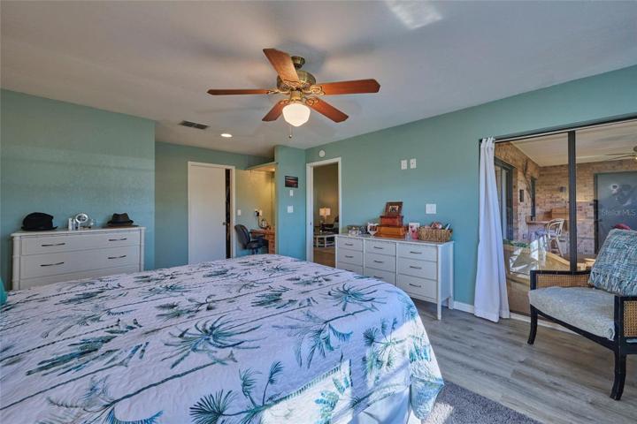 Sliding doors offer access to the lanai