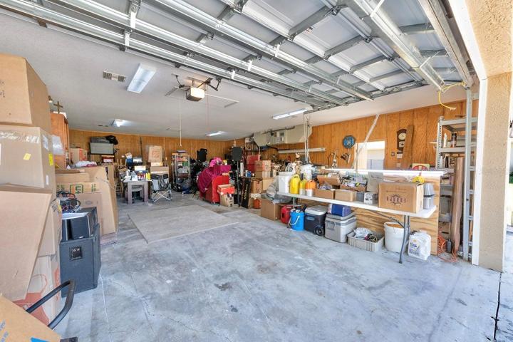 1,200sqft Air Conditioned Garage with side and back doors in addition to the full-sized garage door. Garage has it's own dedicated HVAC system and electrical panel. Ample lighting, ideal for a workshop or can be converted to a living space.