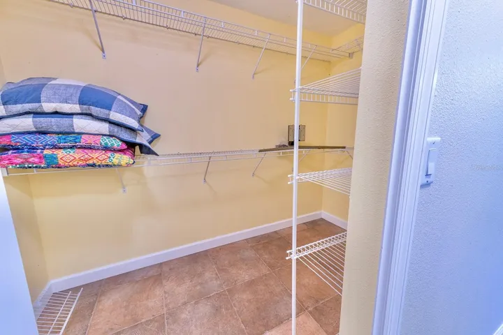 Roomy walk-in master closet