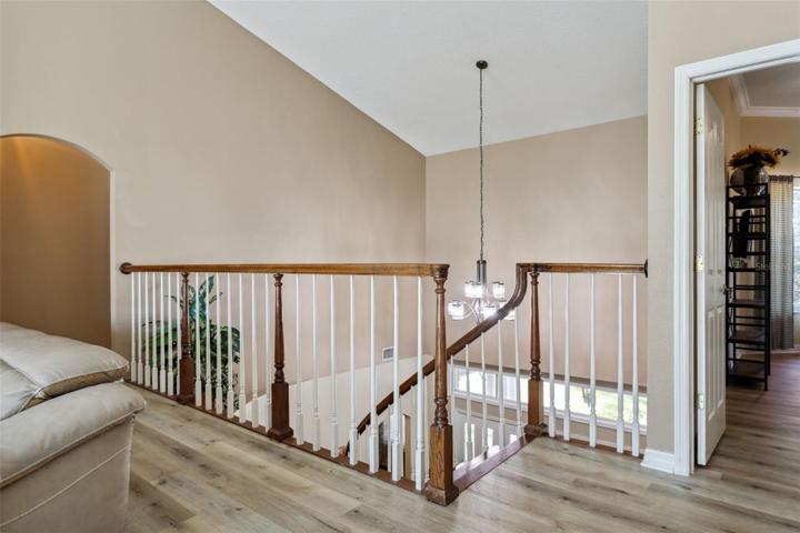 Landing to the upstairs gameroom