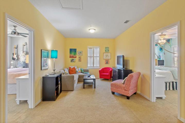 19' x 11' upstairs flex room with french doors