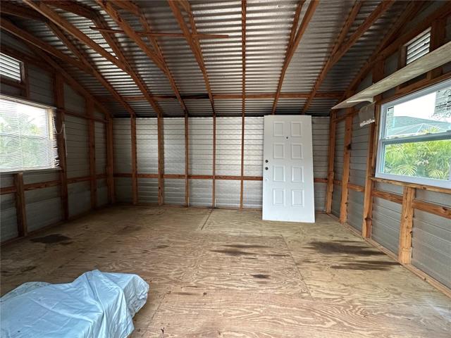 Shed interior.