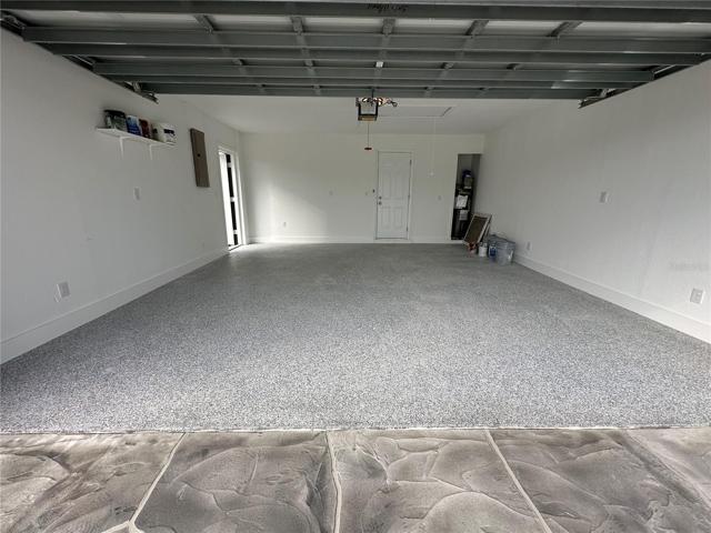 Easy-to-clean epoxy garage floor.