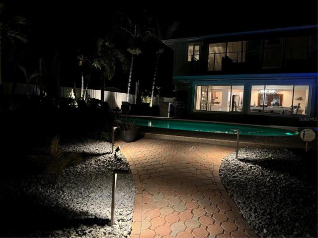 Outdoor lighting around the pool and walk ways