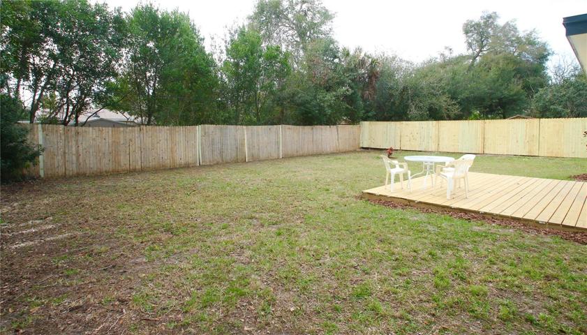 Oversized backyard fully fenced.