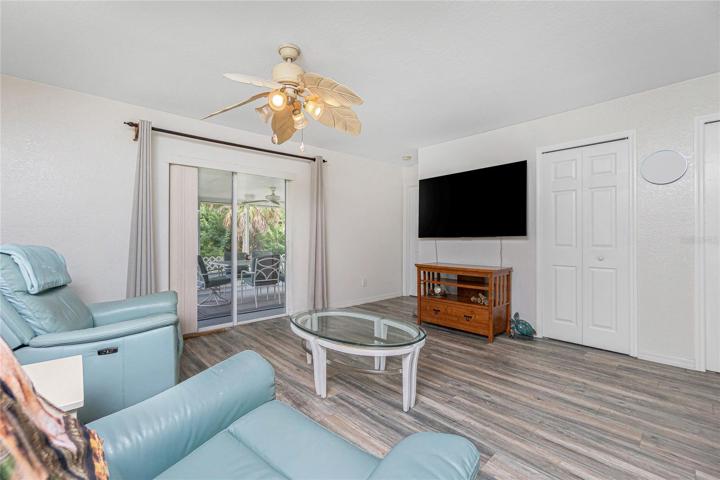 Relax and Watch TV overlooking the Lanai/Porch.