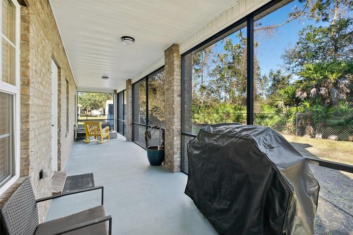 Full legnth of the house and screened