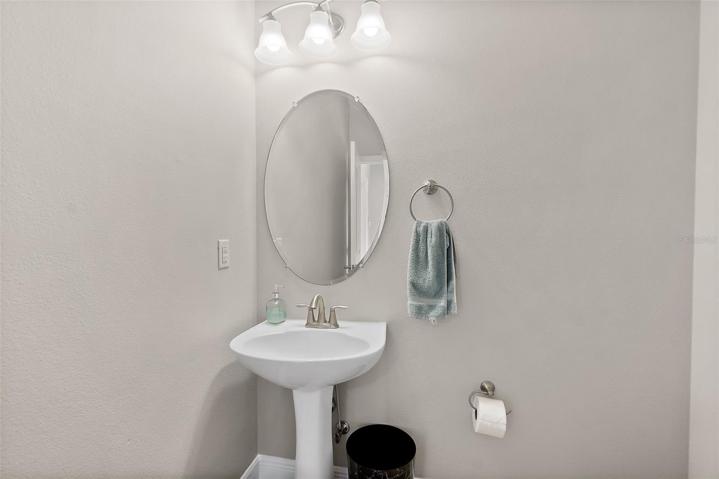 Half bath by front entry