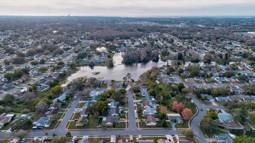 Aerial view of Seven Springs facing West