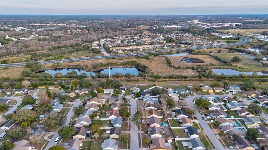 Aerial view of Seven Springs facing East