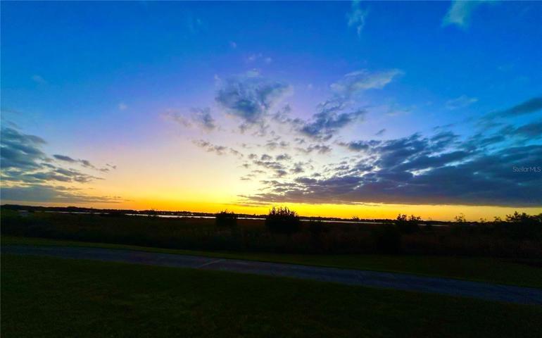 Sunset view from front of home
