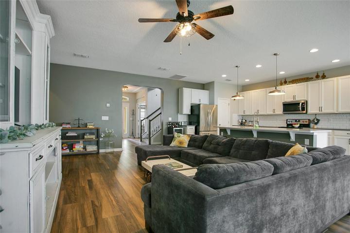 Living room into the entryway.