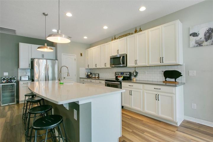 Kitchen and oversized island