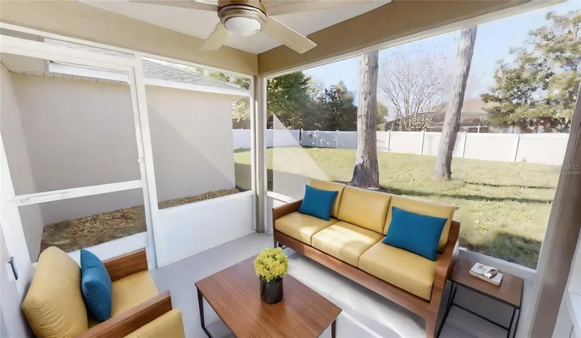 Virtually staged porch