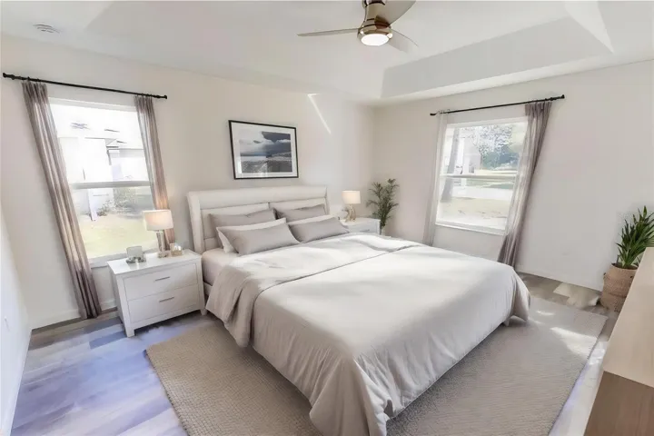 Virtually staged Primary bedroom