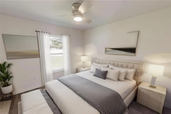 Virtually staged bedroom