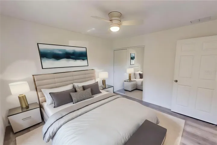 Virtually staged bedroom