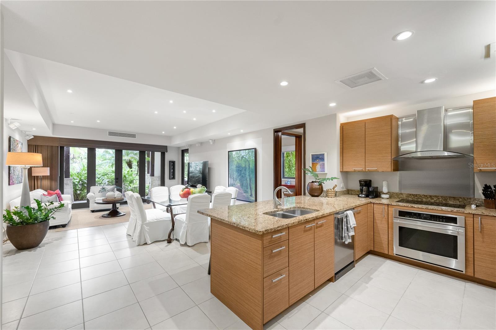 kitchen & living room